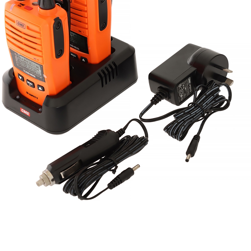 GME TX6165OTP Handheld UHF CB Radio 5/1W Twin Pack Blaze Orange