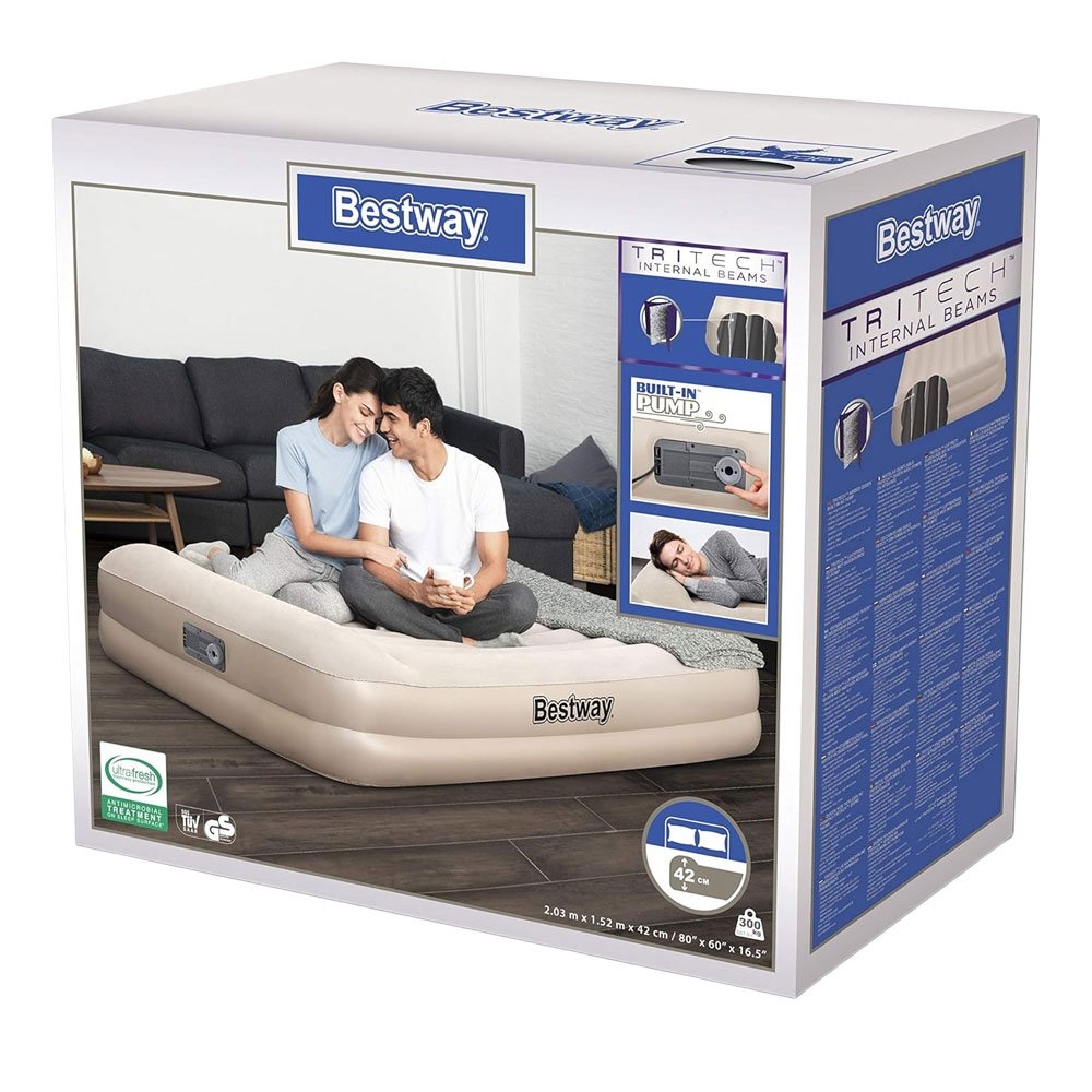 Bestway Tritech Queen Air Mattress with Built-in AC Pump