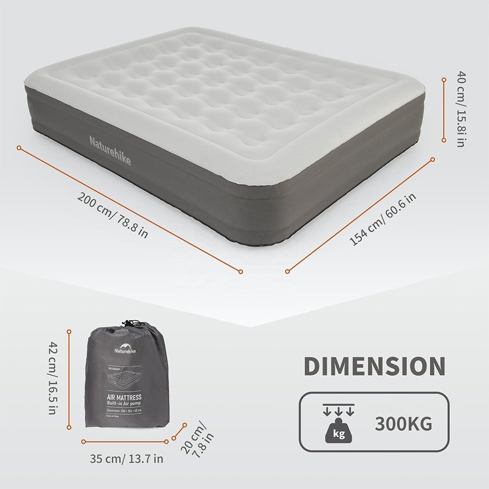 Naturehike Chen Yu Deluxe Airbed with Built-In Pump 200cm x 154cm