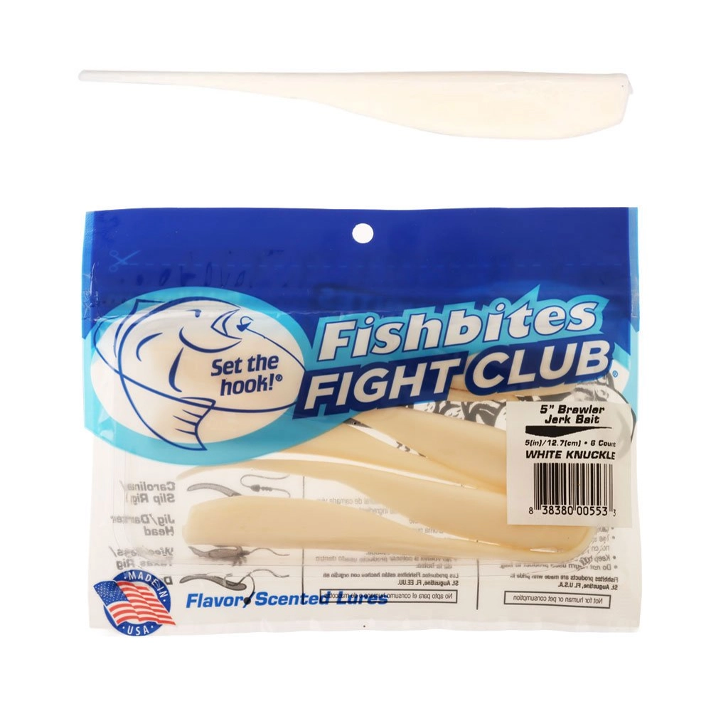 Fishbites Fight Club Brawler Jerkbait Soft Bait 5in / 12.7cm White Knuckle Fishbites Fight Club Brawler Jerkbait Soft Bait 5in / 12.7cm White Knuckle
