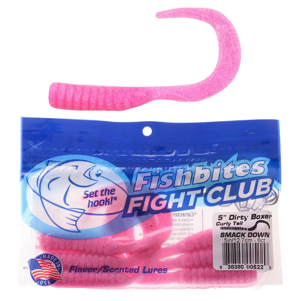 Fishbites Fight Club Dirty Boxer Curly Tail Soft Bait 12.7cm / 5in Smack Down Qty 6