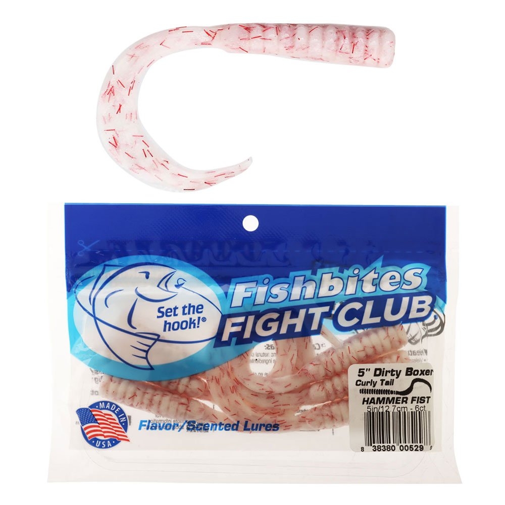 Fishbites Fight Club Dirty Boxer Curly Tail Soft Bait 12.7cm / 5in Hammer Fist Qty 6