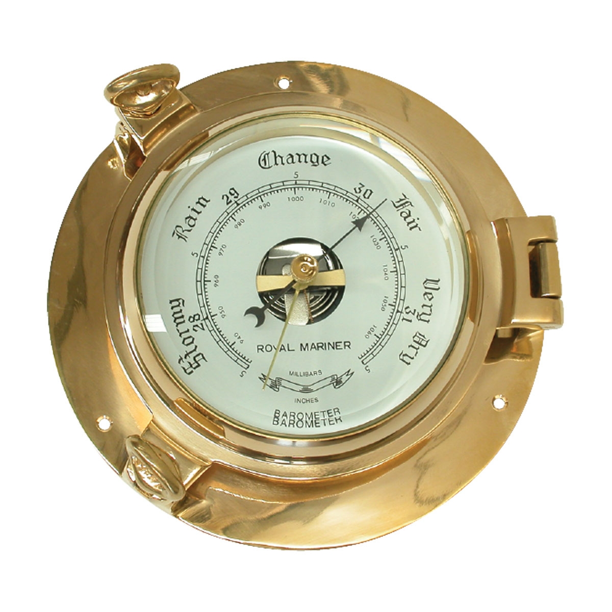 Marine Town Brass Barometer Porthole 186mm Base