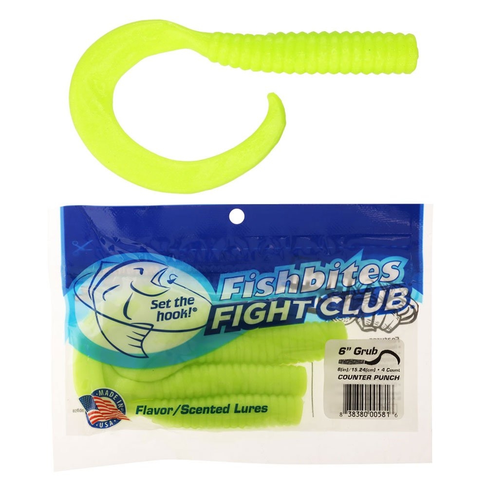 Fishbites Fight Club Grub Soft Bait 15.24cm / 6in Counter Punch Qty 4