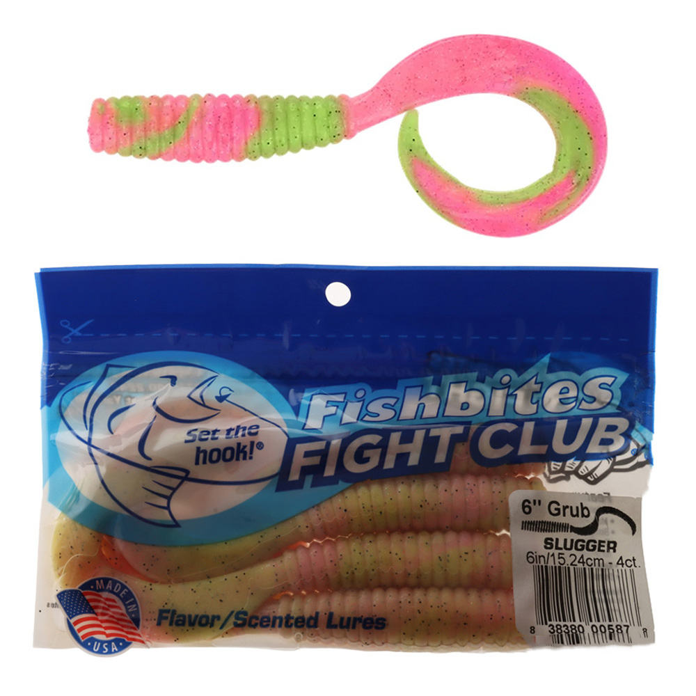 Fishbites Fight Club Grub Soft Bait 15.24cm / 6in Electric Chiken Qty 4