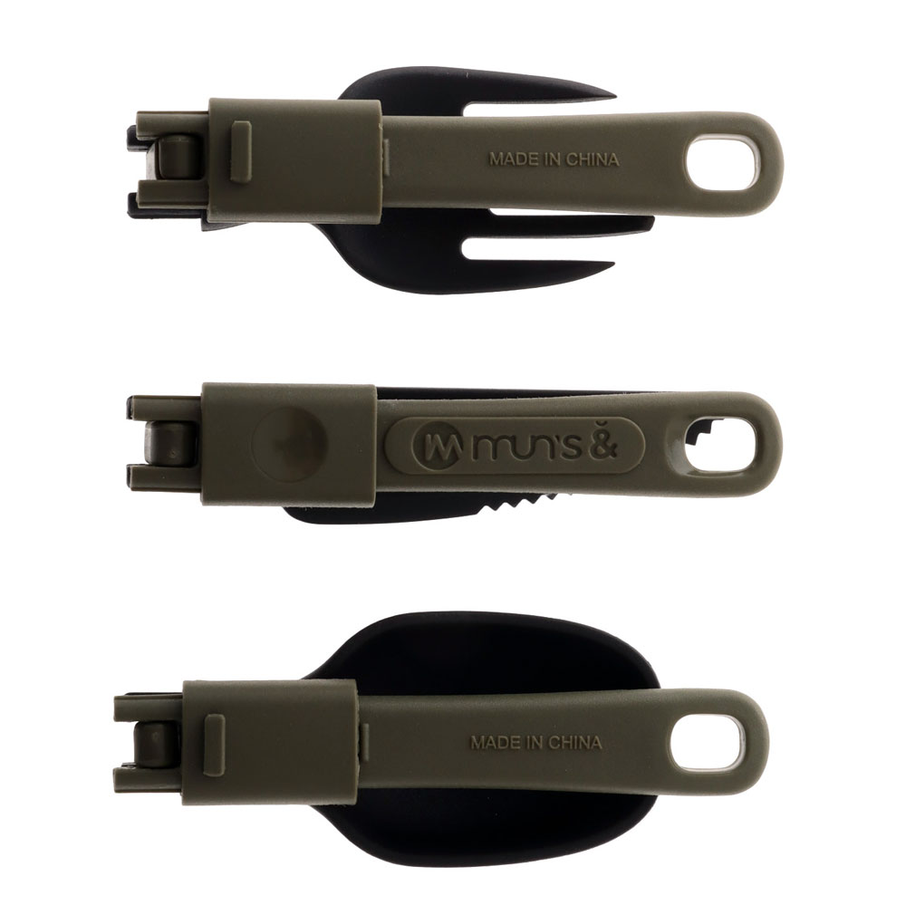 Mun's 3-Piece Foldable BPA-Free Cutlery Set for Camping & Travel 9.5cm