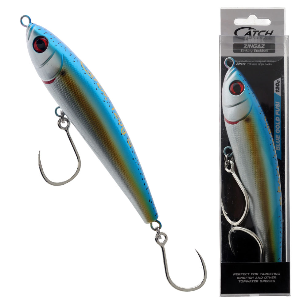 Catch Zingaz Sinking Stickbait 180mm 120g Blue Gold Fusilier