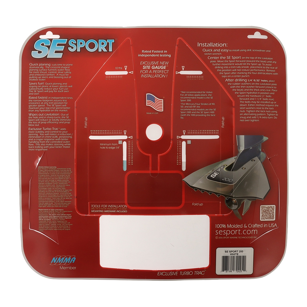 SE Sport 200 High Performance Turbo Hydrofoil suits 8HP-40HP White