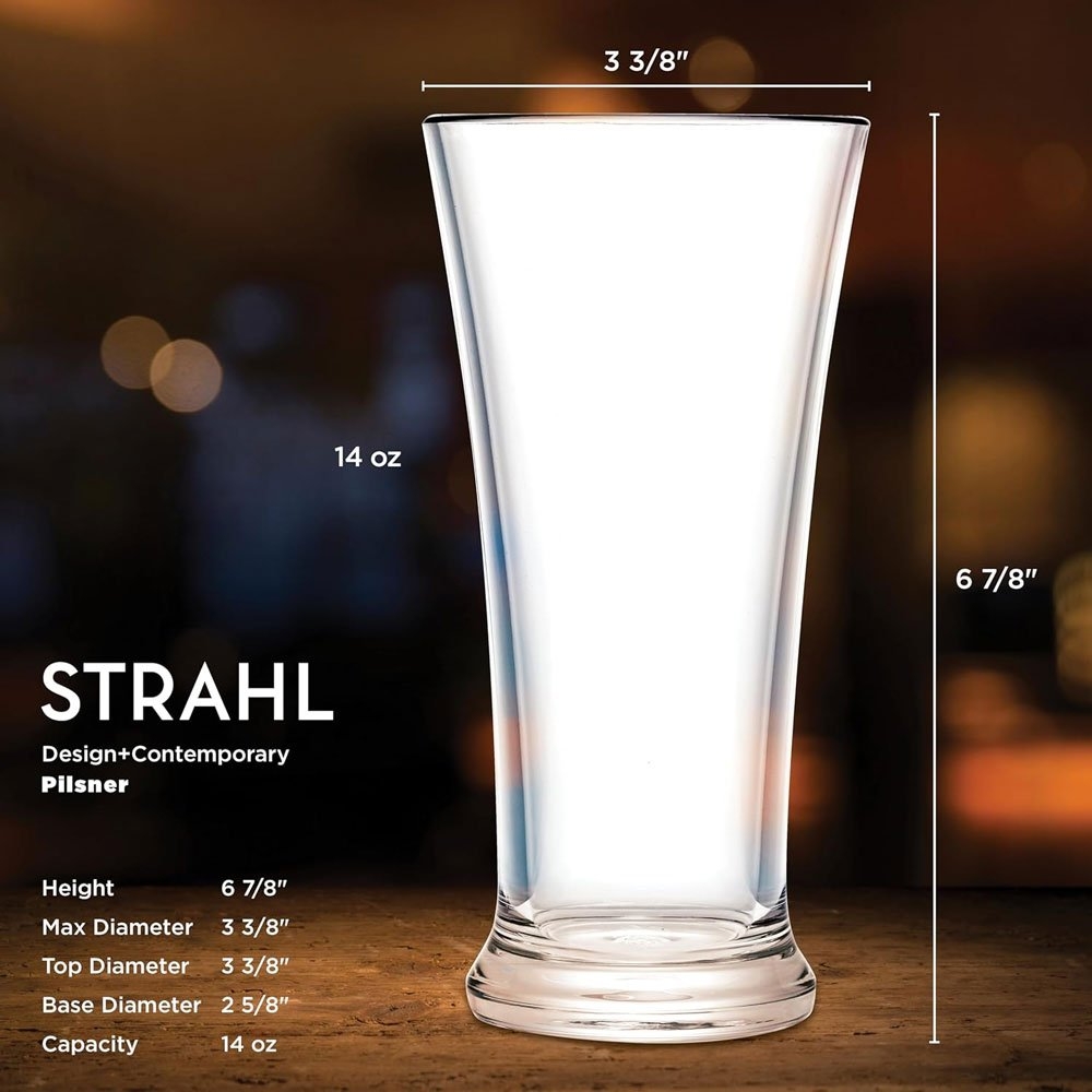 Strahl Design Shatterproof Polycarbonate Pilsner Glass 285ml