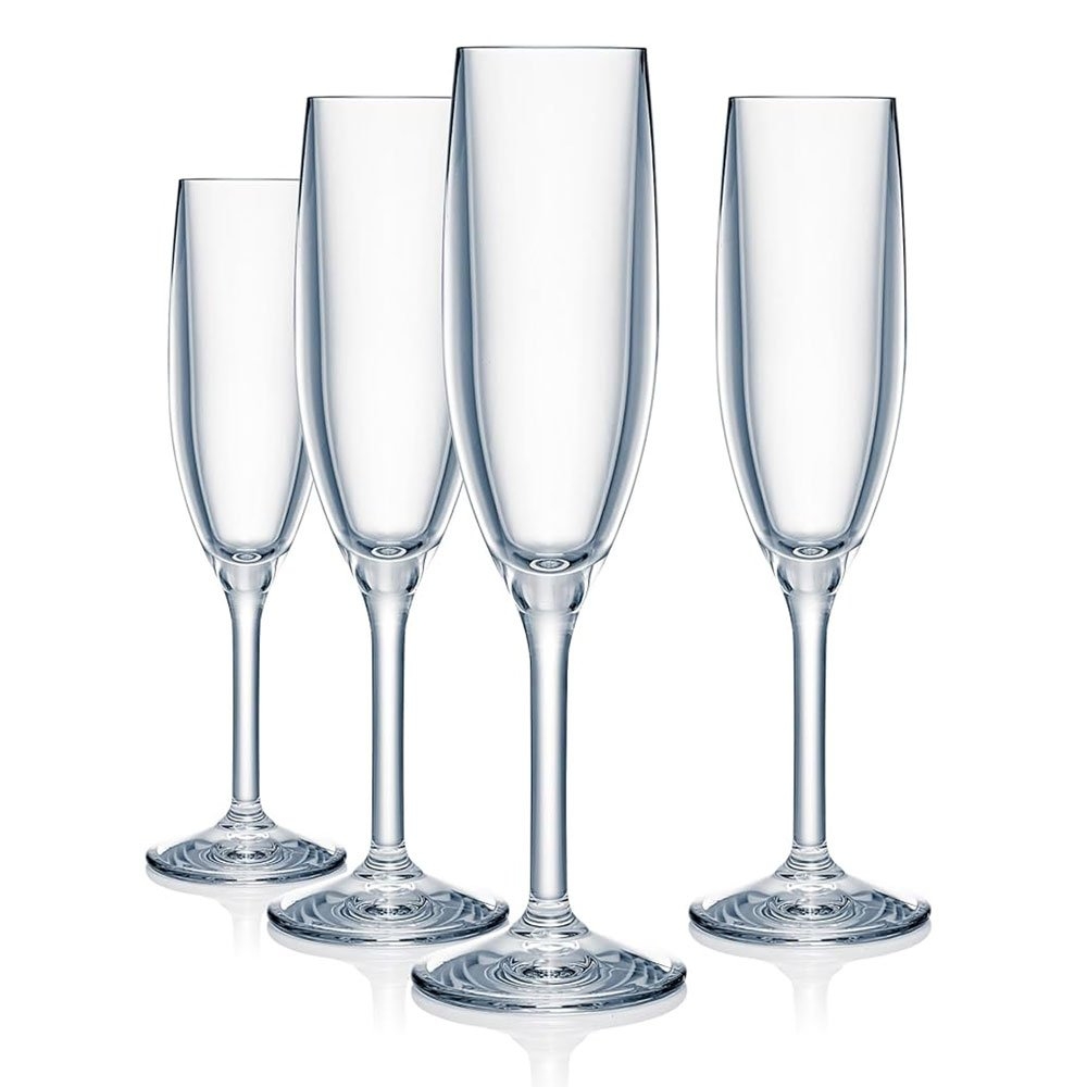 Strahl Design Shatterproof Polycarbonate Champagne Flute 4-Piece Gift Set 166ml