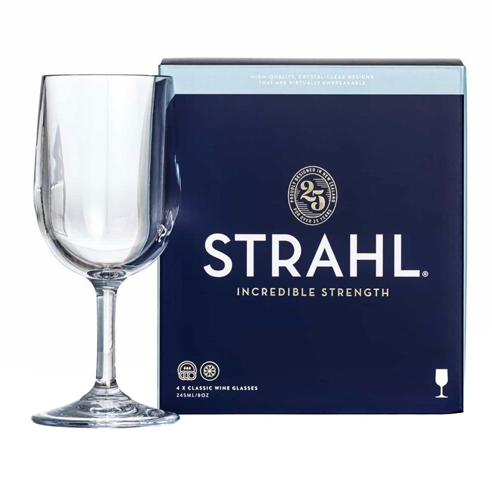 Strahl Design Shatterproof Polycarbonate Classic Wine Glass 4-Piece Gift Set 245ml