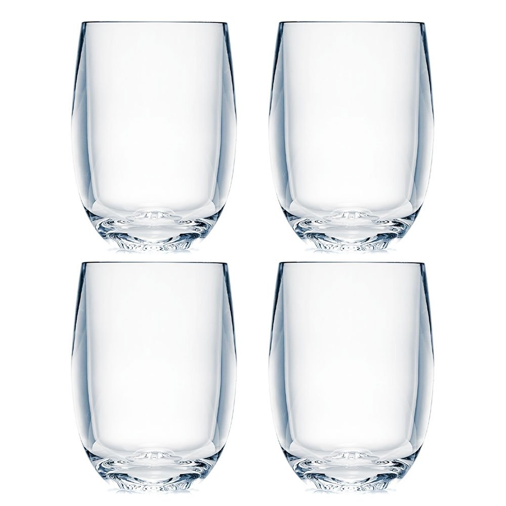 Strahl Design Shatterproof Polycarbonate Stemless Wine Glass 4-Piece Gift Set 384ml