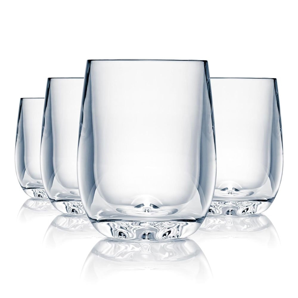 Strahl Design Shatterproof Polycarbonate Stemless Wine Glass 4-Piece Gift Set 247ml