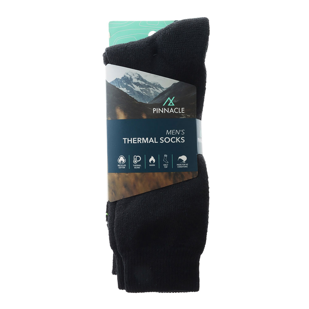 Pinnacle Men's Recycled Cotton Thermal Socks 2-Pack Size 11-13