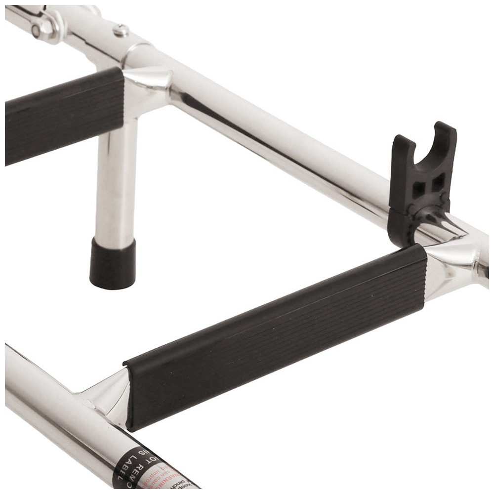 Long Base Stainless Steel 5-Step Ladder