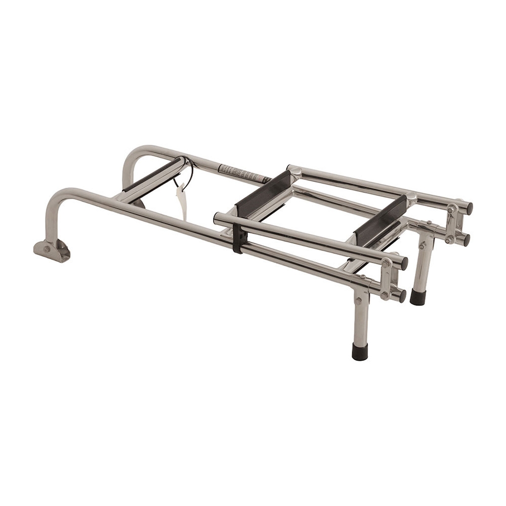 Long Base Stainless Steel 5-Step Ladder