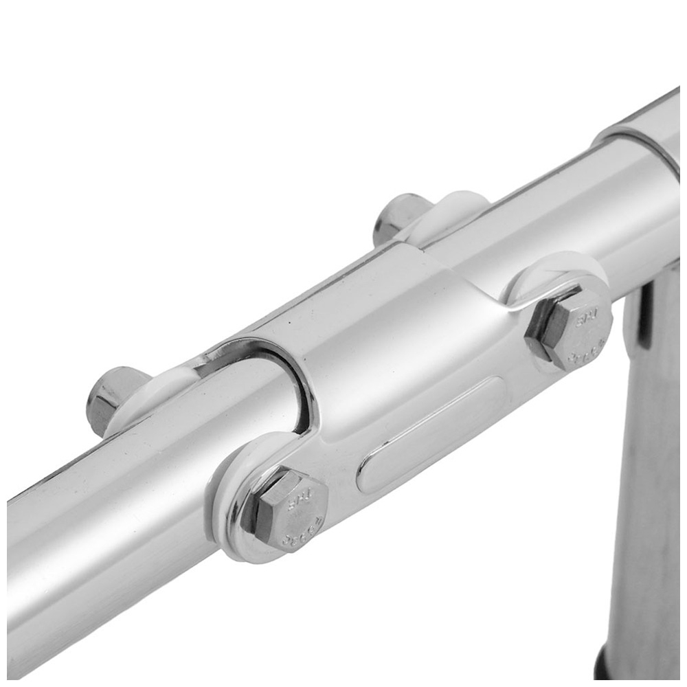 Long Base Stainless Steel 5-Step Ladder