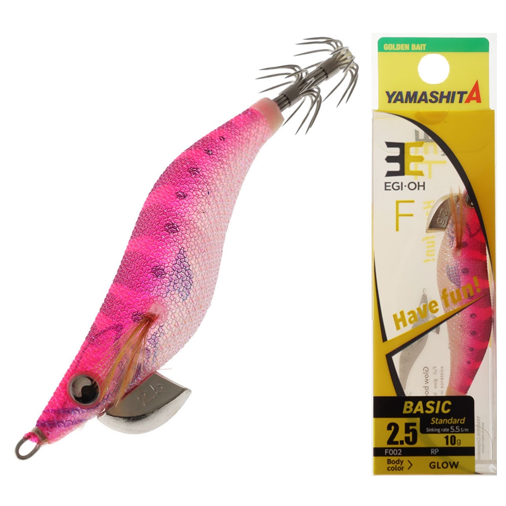 Yamashita EGI-OH F Glow Squid Jig 2.5 75mm La-Me Pink/White