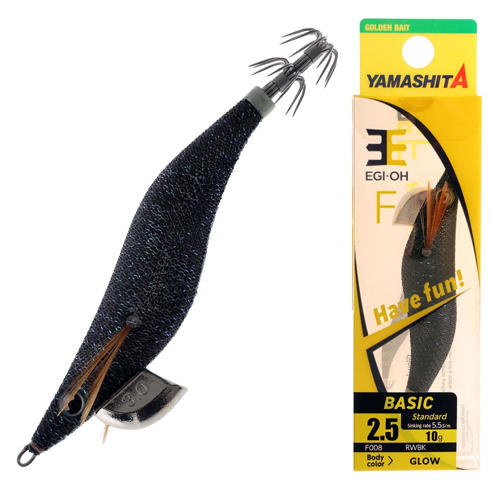 Yamashita EGI-OH F Glow Squid Jig 2.5 75mm La-Me Black