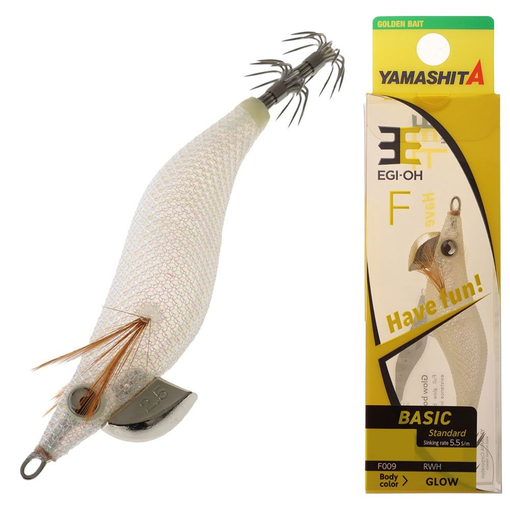 Yamashita EGI-OH F Glow Squid Jig 2.5 75mm La-Me White