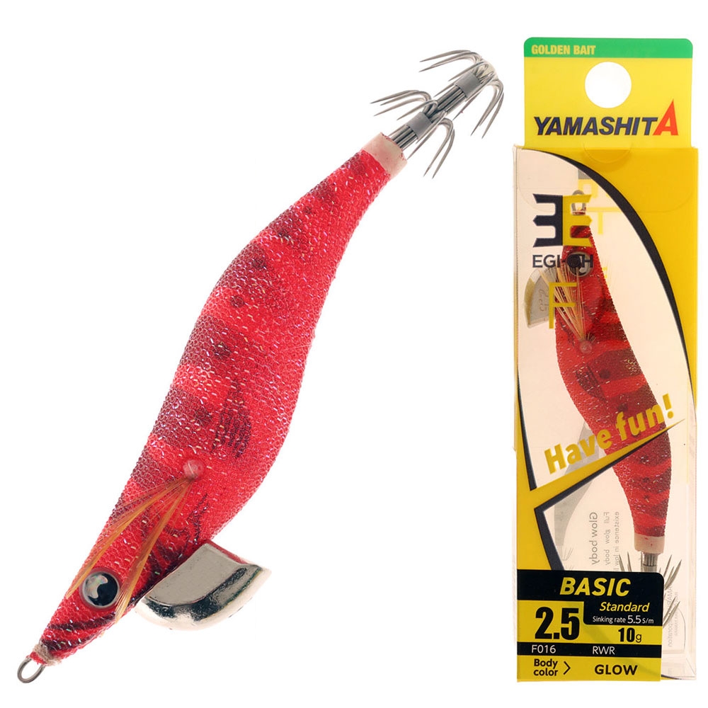 Yamashita EGI-OH F Glow Squid Jig 2.5 75mm La-Me Red