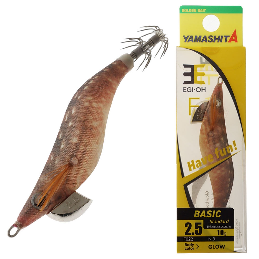 Yamashita EGI-OH F Glow Squid Jig 2.5 75mm Natural Ika Brown