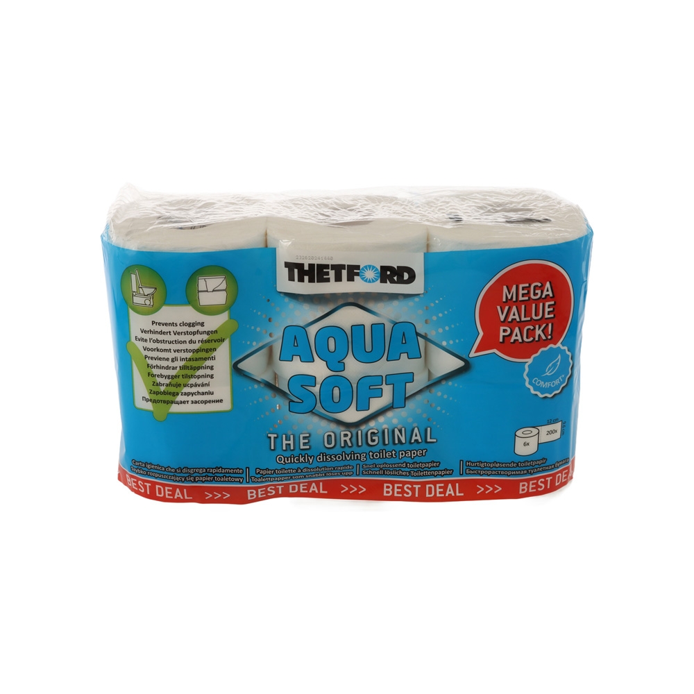 Thetford Aqua Soft Quick Dissolve 2-Ply Toilet Paper 6 Pack