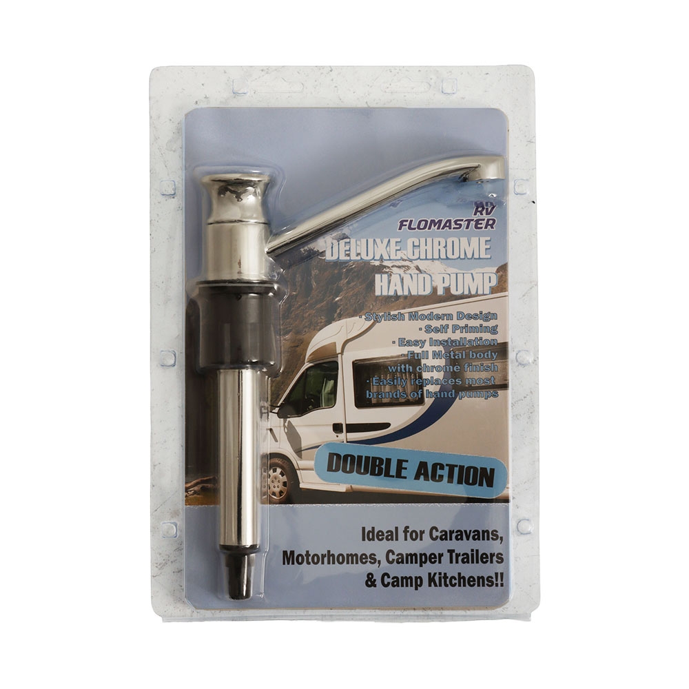 RV Flomaster Deluxe Chrome Double Action Hand Pump