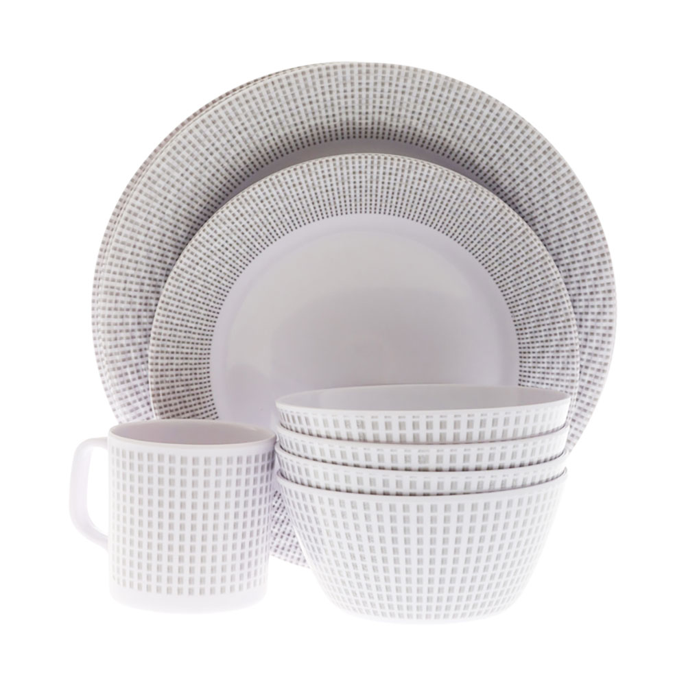 Royal Kitchenware Shatter-Resistant Melamine 16-Piece Tableware Set Elegance