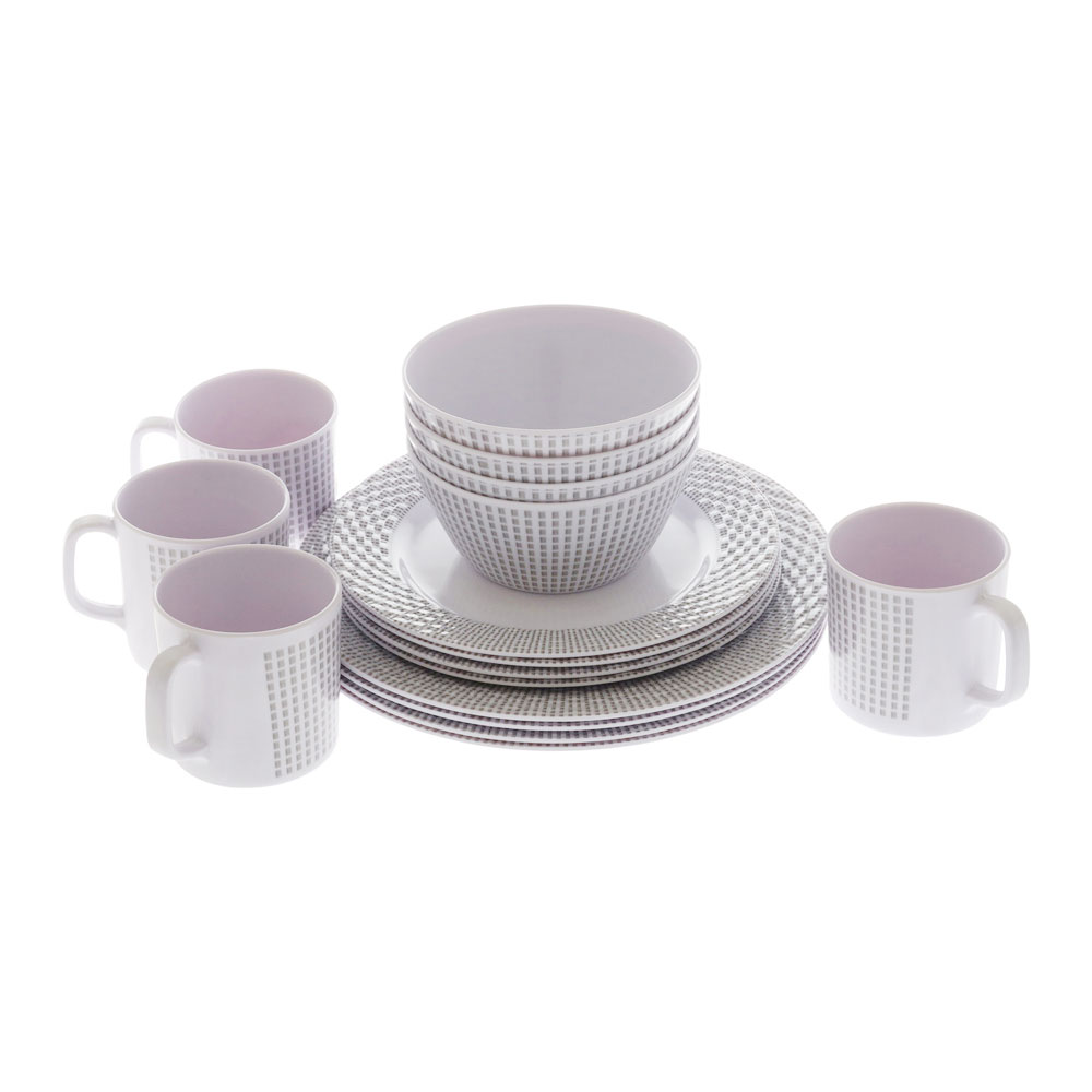 Royal Kitchenware Shatter-Resistant Melamine 16-Piece Tableware Set Elegance