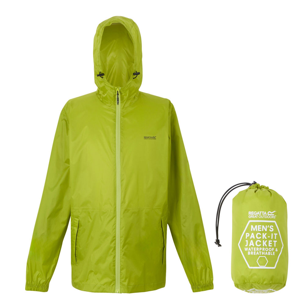 Regatta Pack It III Mens Waterproof Jacket Green Algae S