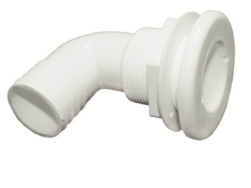 TH Marine TH-1592 1 1/2inch 90 degree Thru Hull Fitting - White