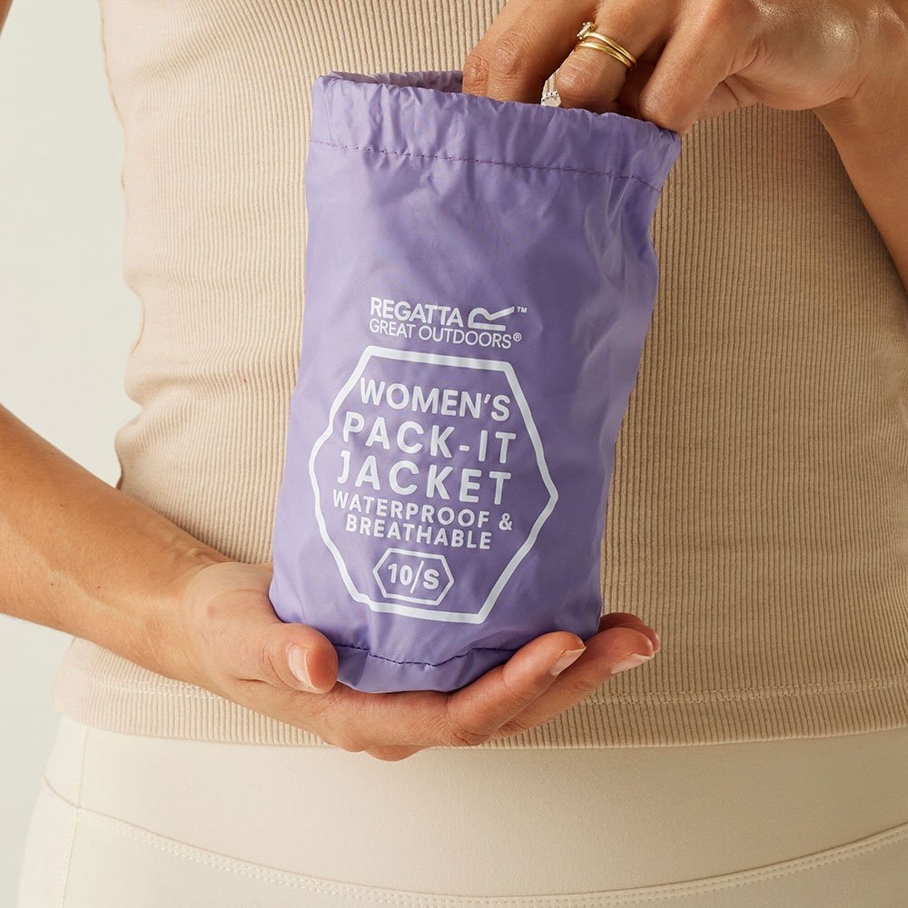 Regatta Pack It III Womens Waterproof Jacket Ultra Purple Size 10