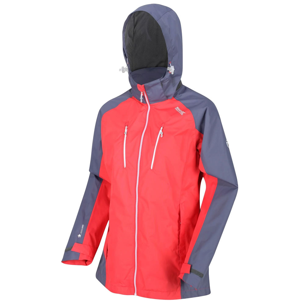 Regatta Calderdale III Womens Waterproof Jacket Red Sky/Onyx Grey Size 12