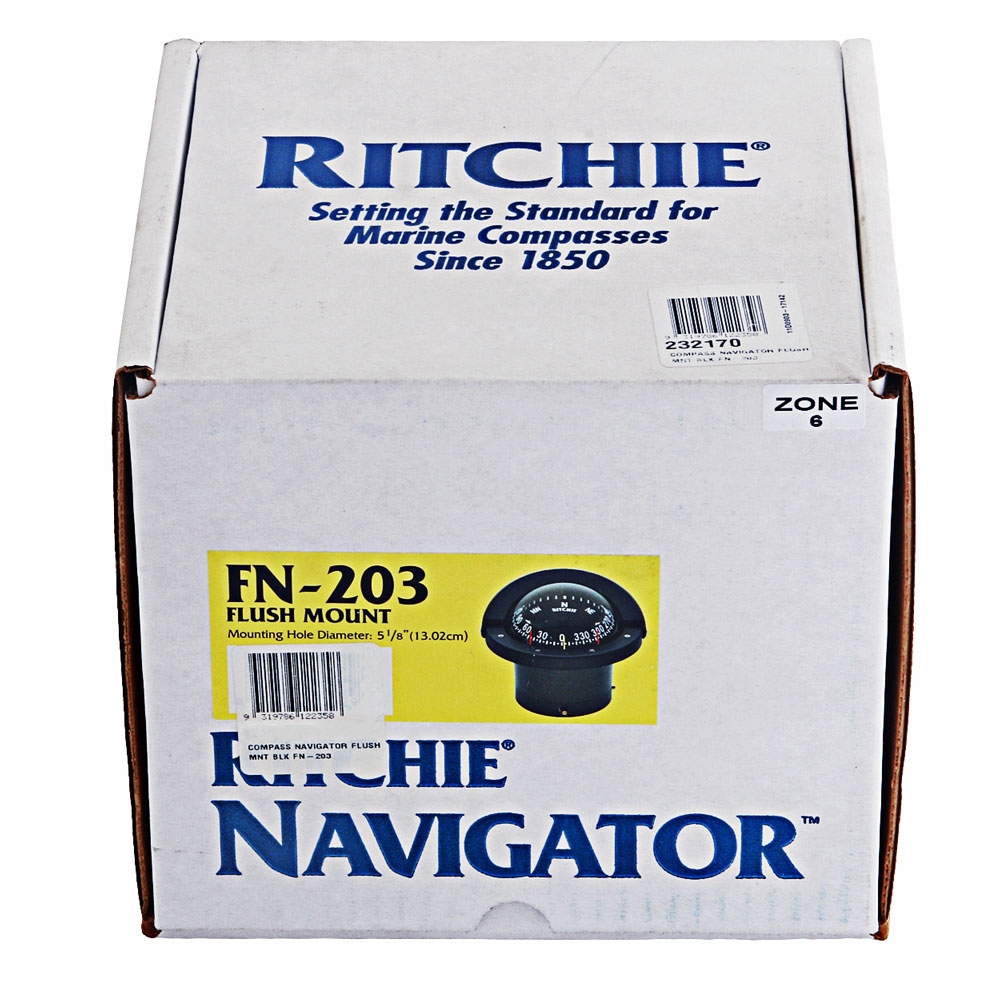 Ritchie Navigator FN-203 Flush Mount Compass Black