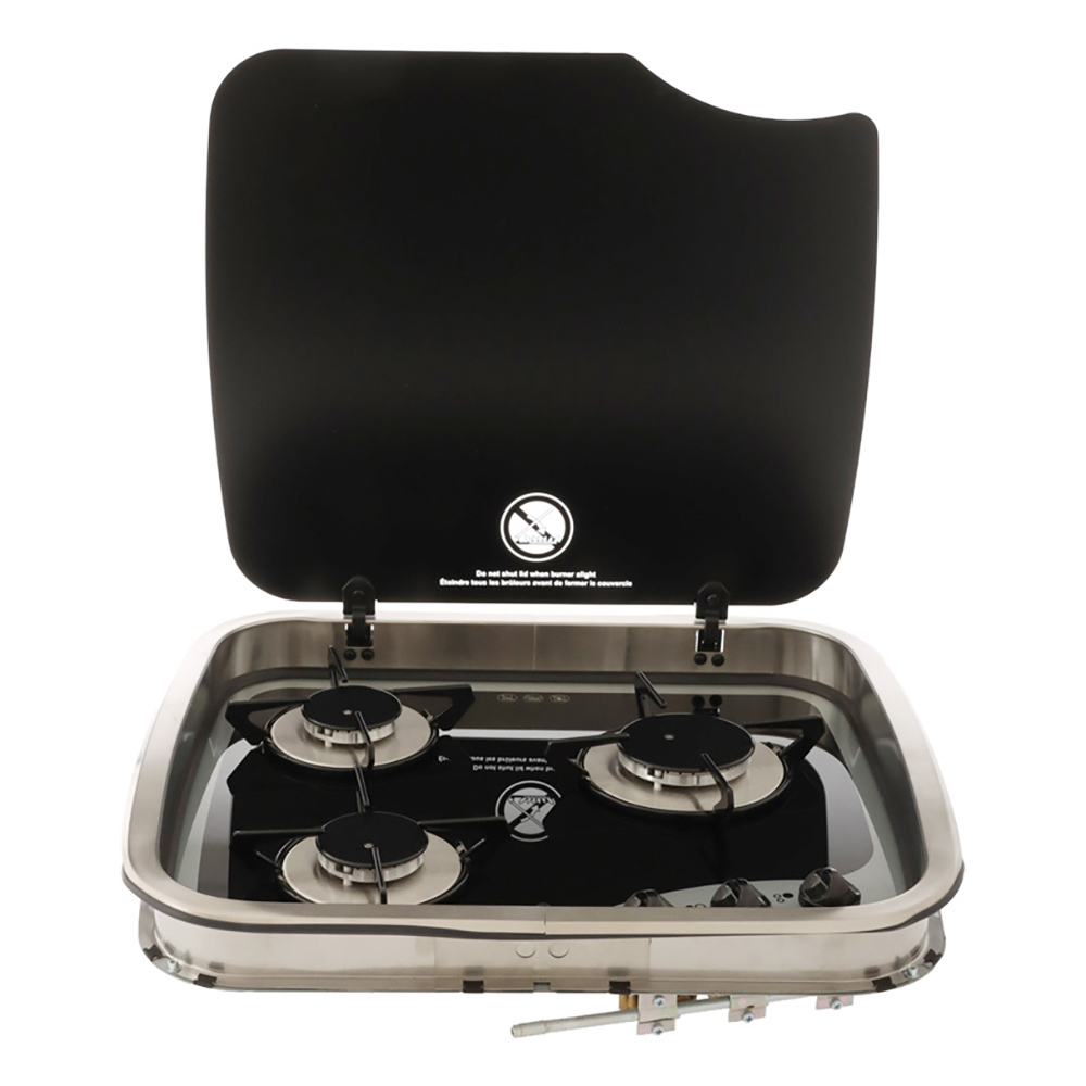 Thetford Topline 169 Triple Burner Gas Hob with Glass Lid