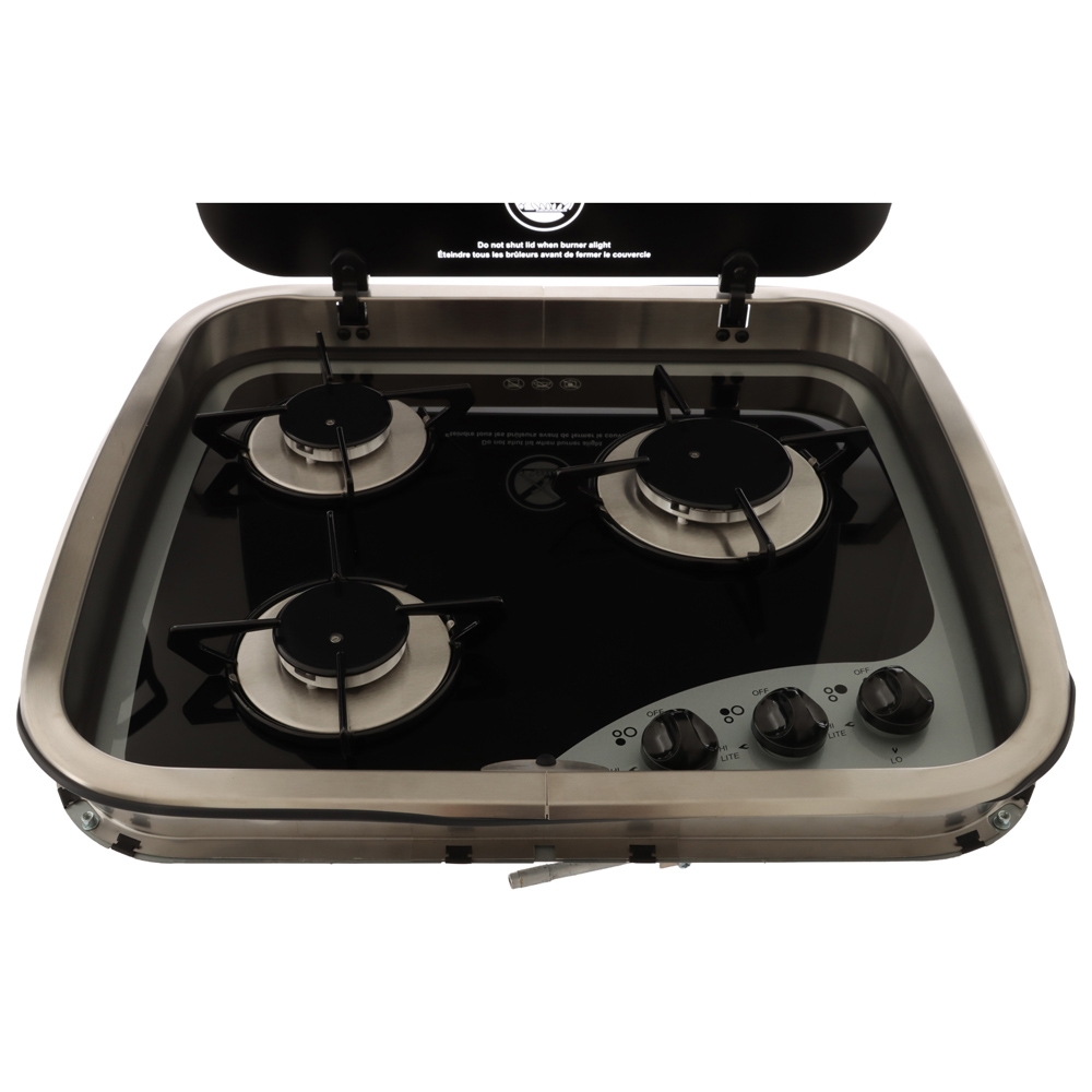 Thetford Topline 169 Triple Burner Gas Hob with Glass Lid