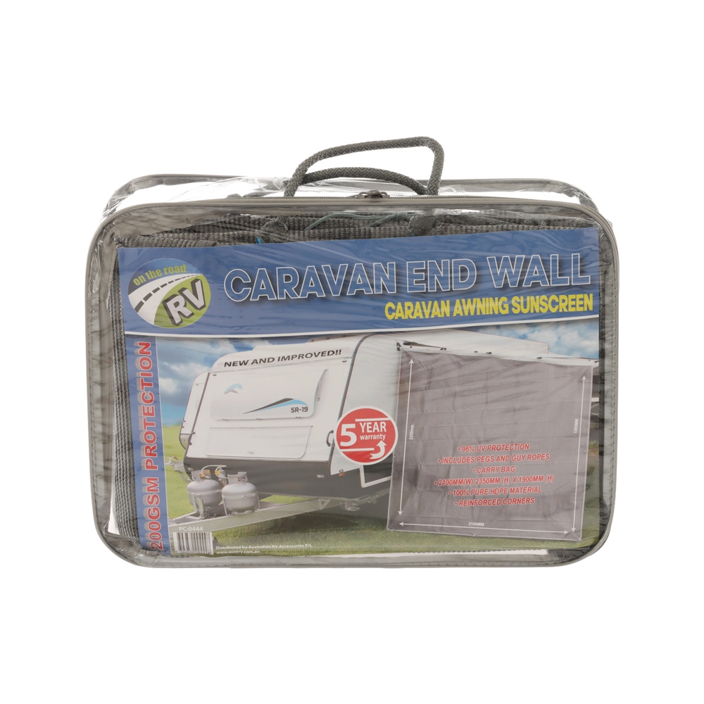 On The Road RV 200gsm Caravan Awning Privacy Screen & End Wall 2.1m