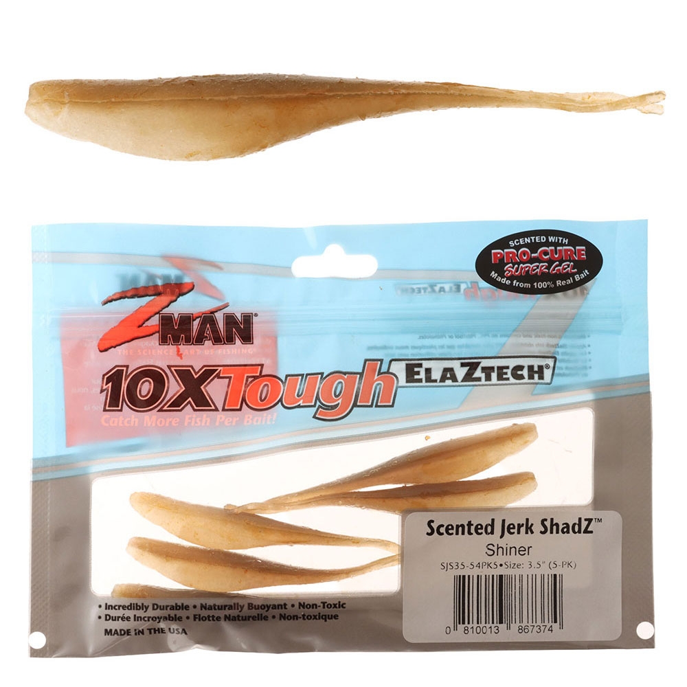 Z-Man Jerk ShadZ Scented Soft Bait 8.9cm Qty 5 Shiner
