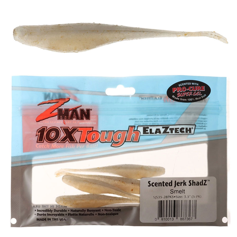 Z-Man Jerk ShadZ Scented Soft Bait 8.9cm Qty 5 Smelt Z-Man Jerk ShadZ Scented Soft Bait 8.9cm Qty 5 Smelt