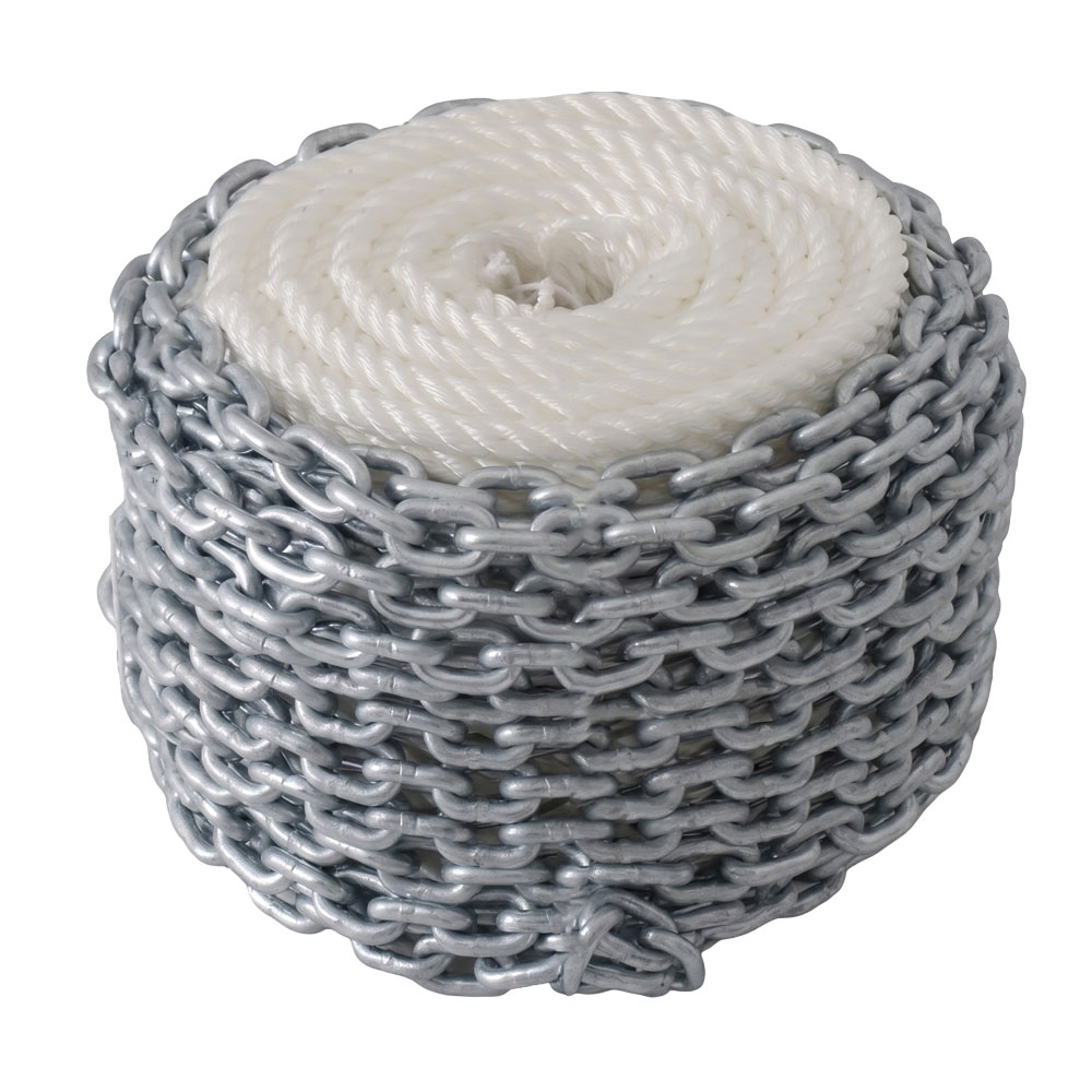 Anchor Rope & Chain Set - Galvanised Steel DIN766 7mm x 10m Chain + 12mm x 100m Rope