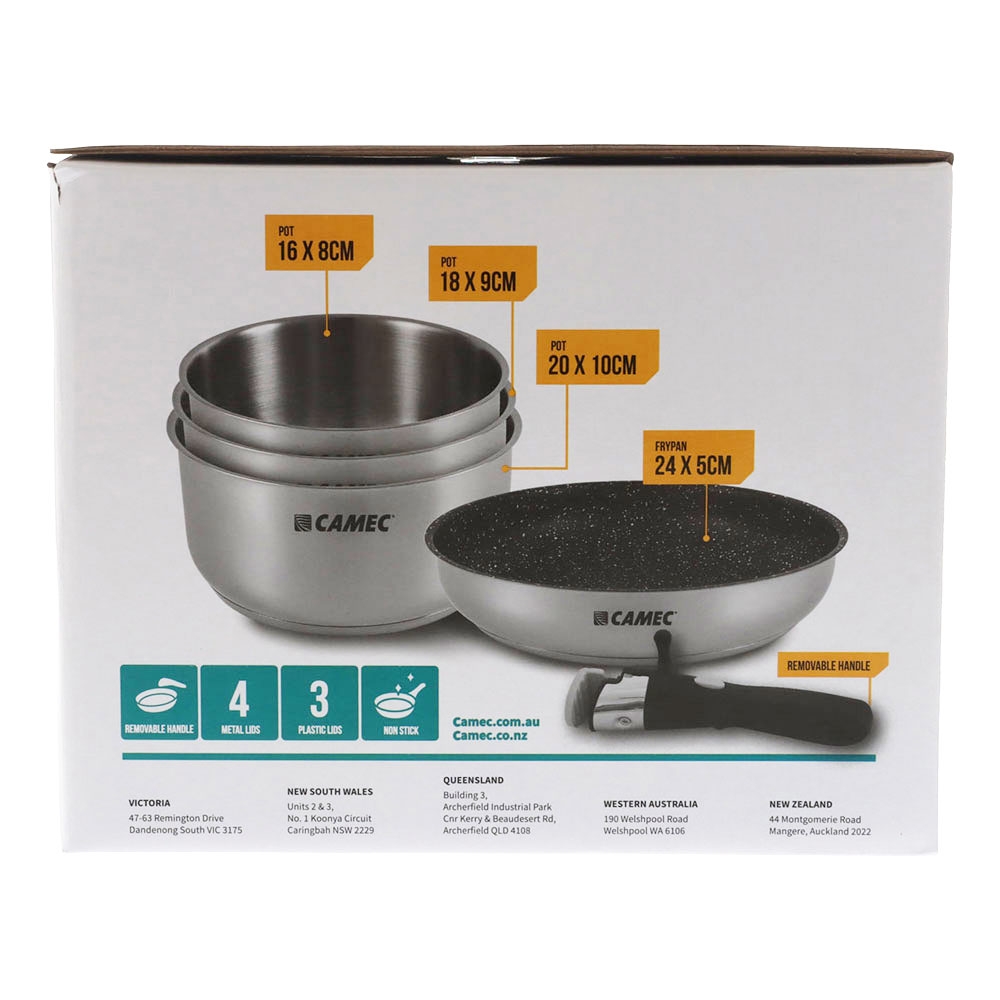 Camec Spacesaver Stainless Steel Pots and Pans Set
