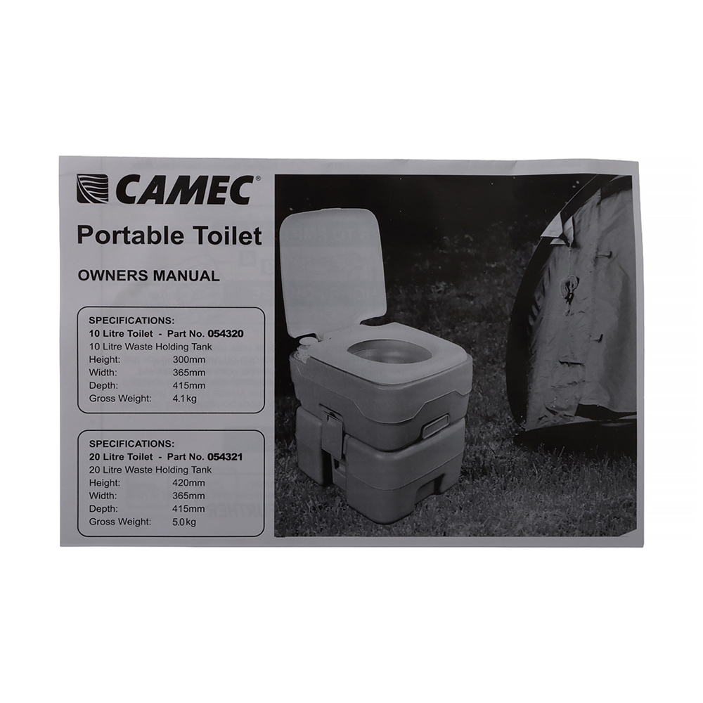 Camec Manual Flush Portable Toilet 20L