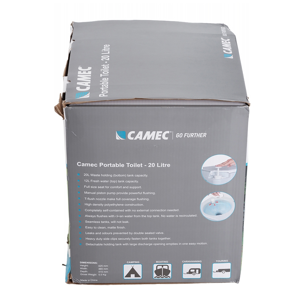 Camec Manual Flush Portable Toilet 20L