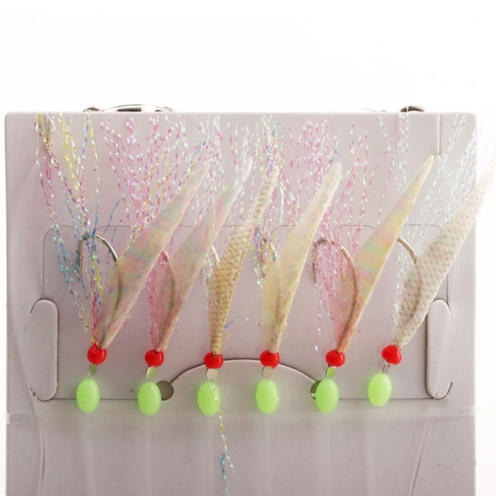 Hayabusa S501E Mix Yarn and Mackerel Fish Skin Sabiki Rig 