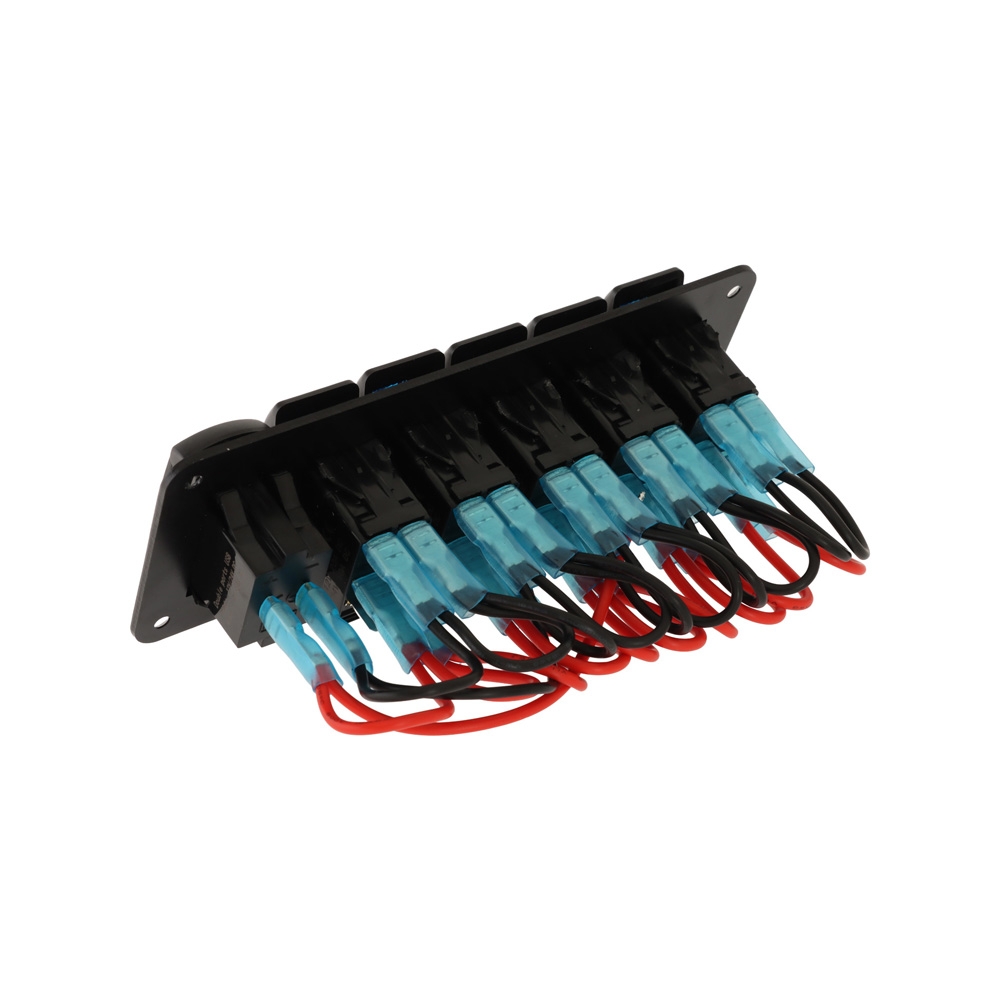 5-Gang Rocker Switch Panel with Dual USB Fast Charger 5V/4.8A