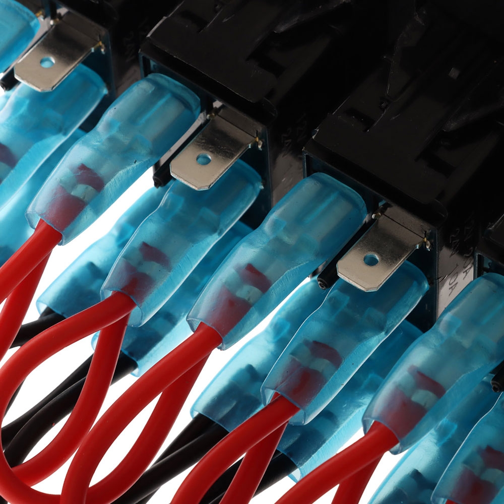 7-Gang Rocker Switch Panel with Dual USB Fast Charger 5V/4.8A