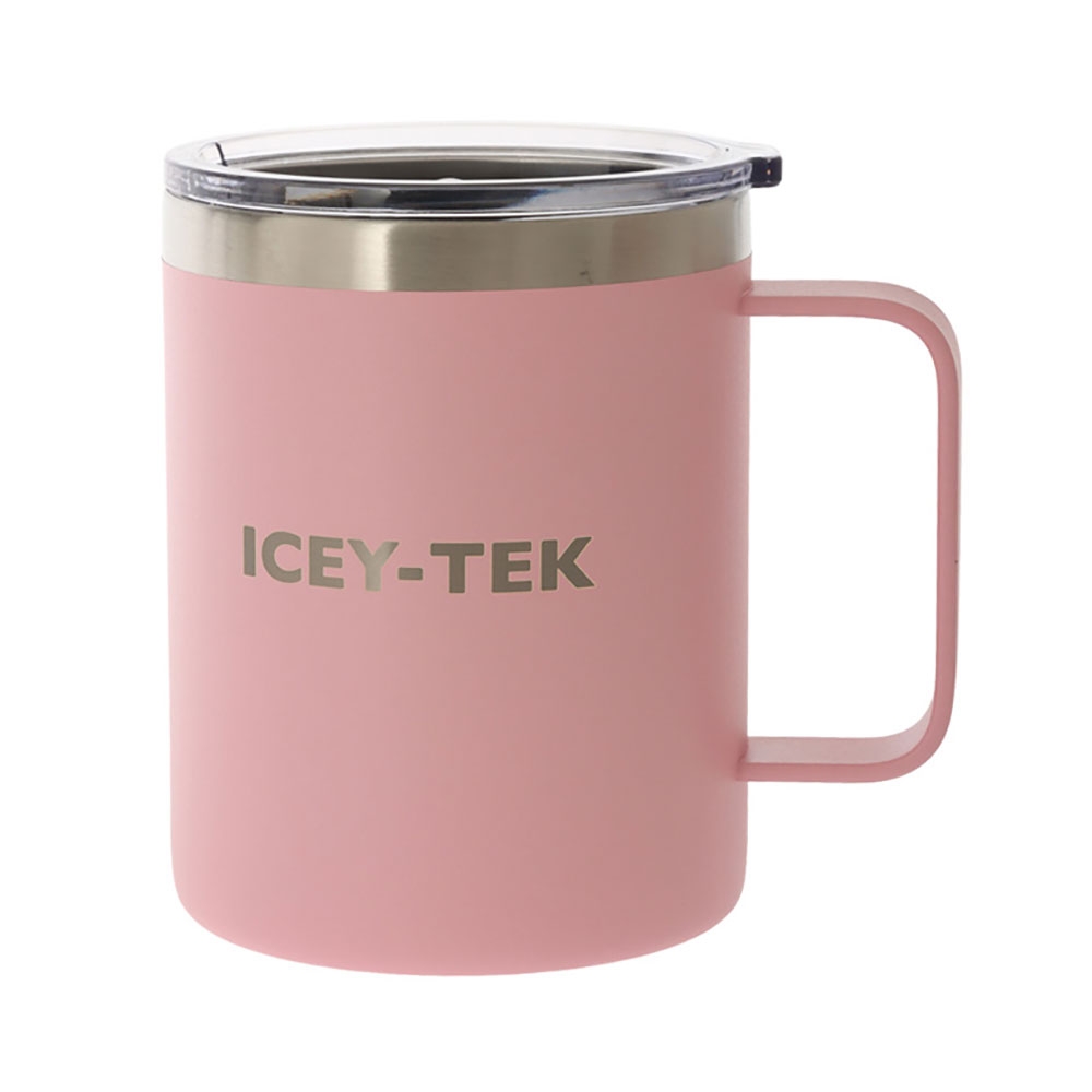 Icey-Tek Insulated Camper Mug with Lid 350ml Pink
