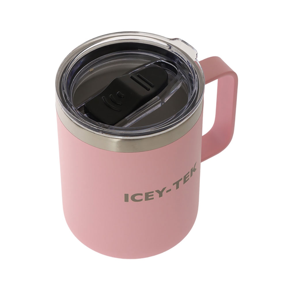 Icey-Tek Insulated Camper Mug with Lid 350ml Pink