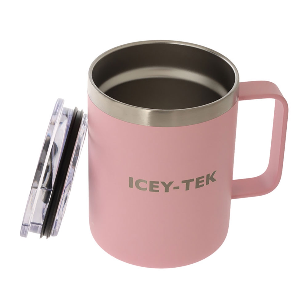 Icey-Tek Insulated Camper Mug with Lid 350ml Pink